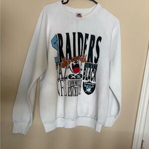 Fruit of the Loom 1990s NFL Las Angeles Raiders Looney Tunes Taz Sweatshirt